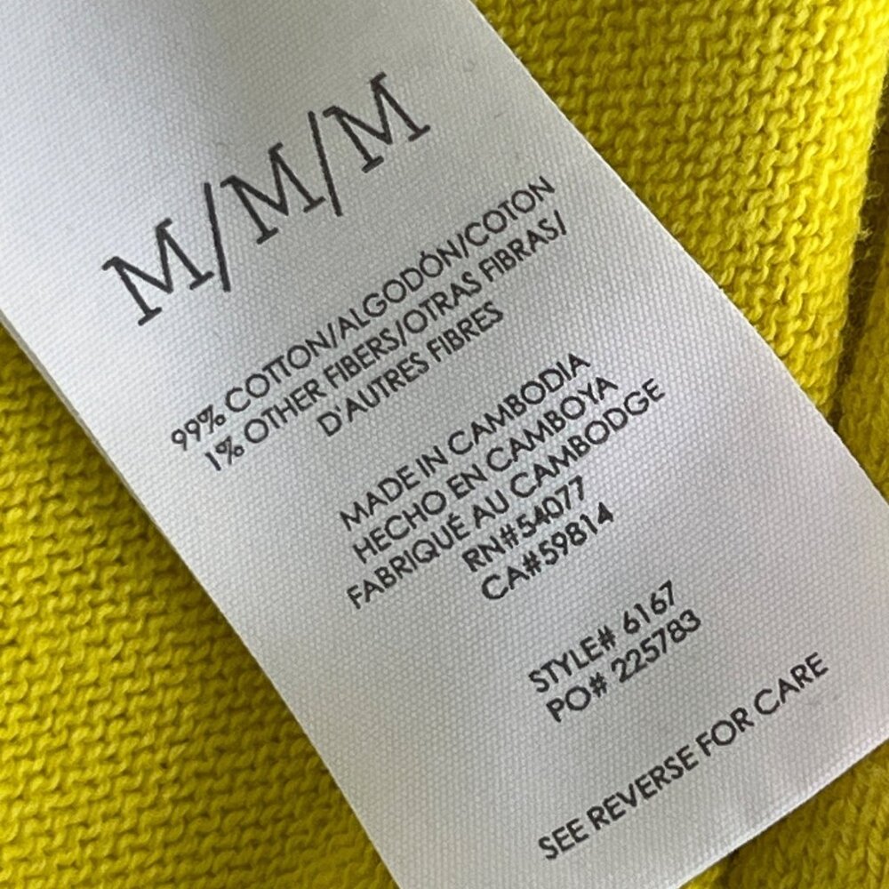 CABI Buttercup Asymmetrical Neckline Long Sleeve Sweater Yellow Sz M #6167 EUC - Picture 4 of 4
